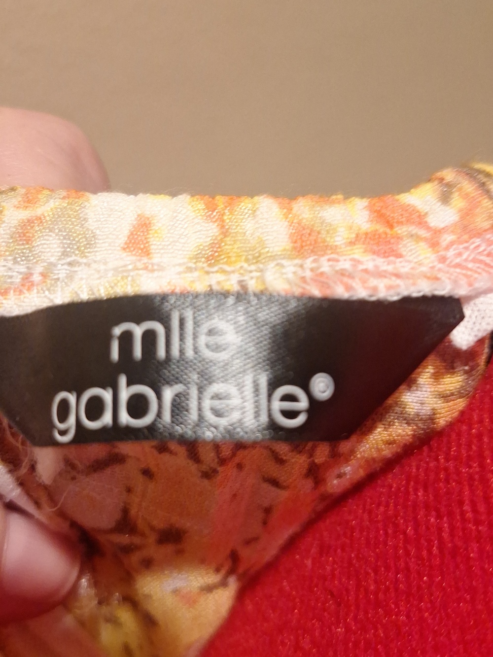 Mlle Gabrielle Red and Yellow Floral Halter Dress Size L - Picture 11 of 12